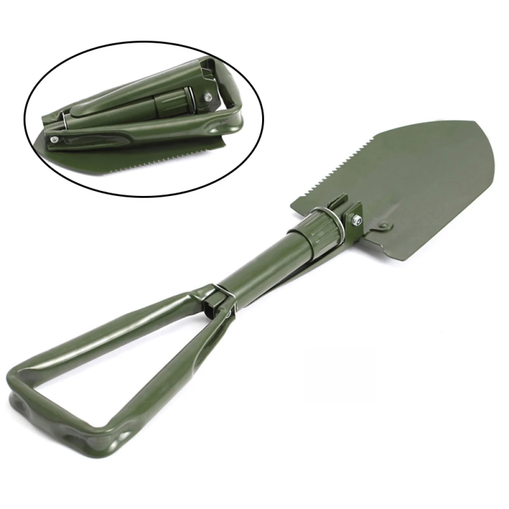 4 in 1 Multi-function Green Foldable Mini Shovel Folding Shovel with Carrying Pouch Garden Planting Digging Tool