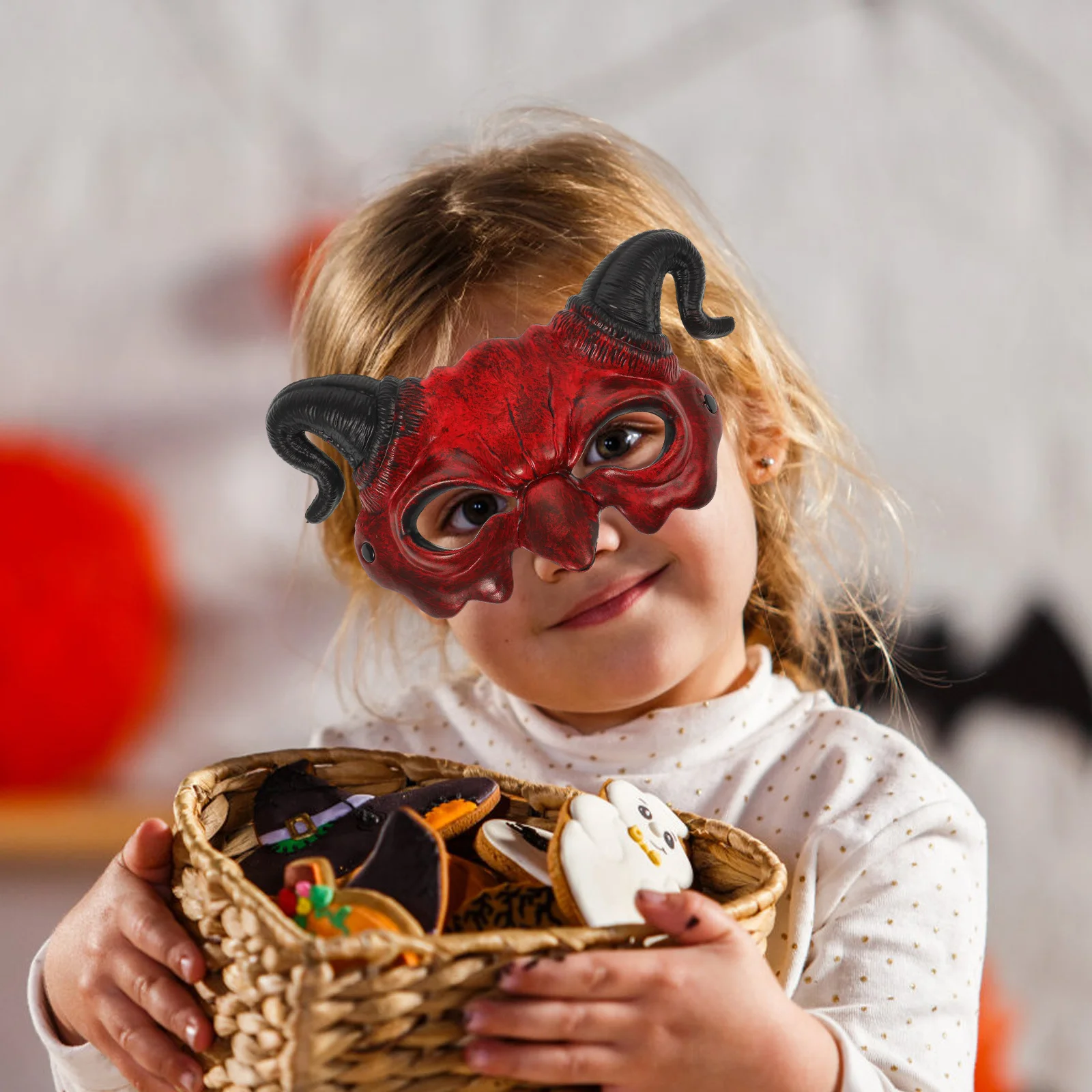 Klauw Duivel Half Gezichtsmasker voor Halloween Carnaval Pasen Cosplay Party Fun Eng Spookachtig PU Comfortabel Nieuwigheid Cadeau Horror