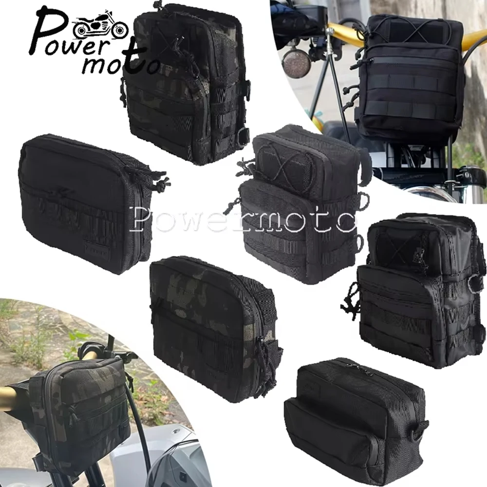 Motorcycle Club Style Waterproof Storage Bag Handlebar Bag Handle Bar Pack Bag Universal For Harley Softail Custom Cafe Racer