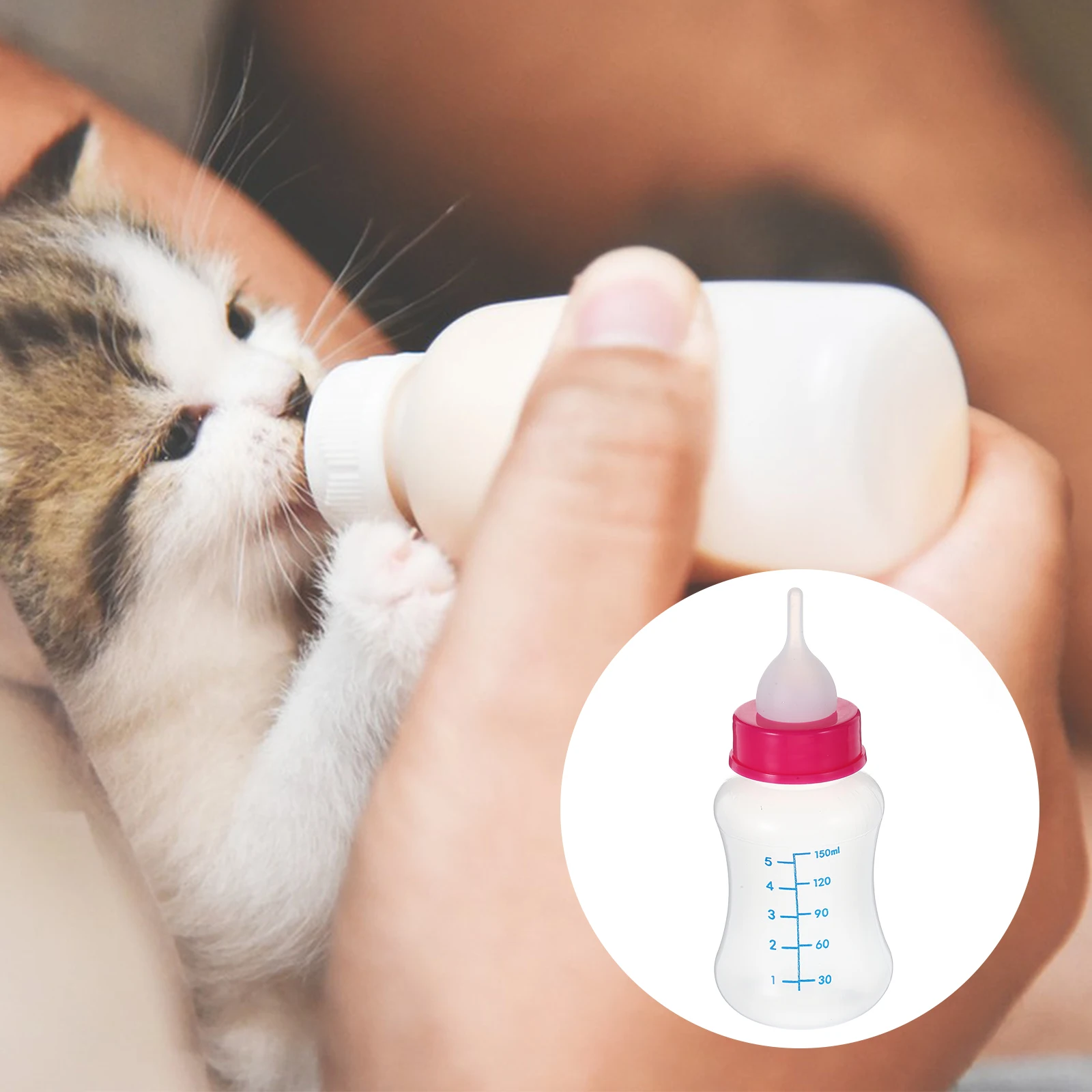 

Pet Feeder Set Small Animal Nursing Bottle for Dog Durable Silicone Material Wide Aperture Easy Cleaning Pet Supplies