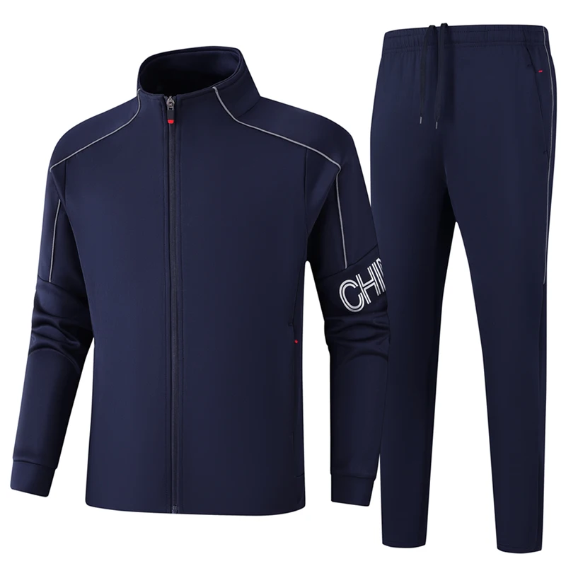 New Men's Sportswear Suit Fashion Tracksuit Male Sports Sets Jacket + Pants Spring Autumn Team Clothing Plus Size