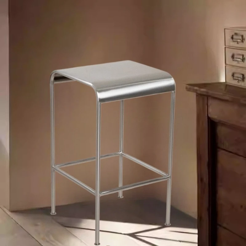 

Обеденный стул из нержавеющей стали, современный минималистичный высокий табурет, роскошные красивые бытовые обеденные стулья, аксессуары для домашней мебели