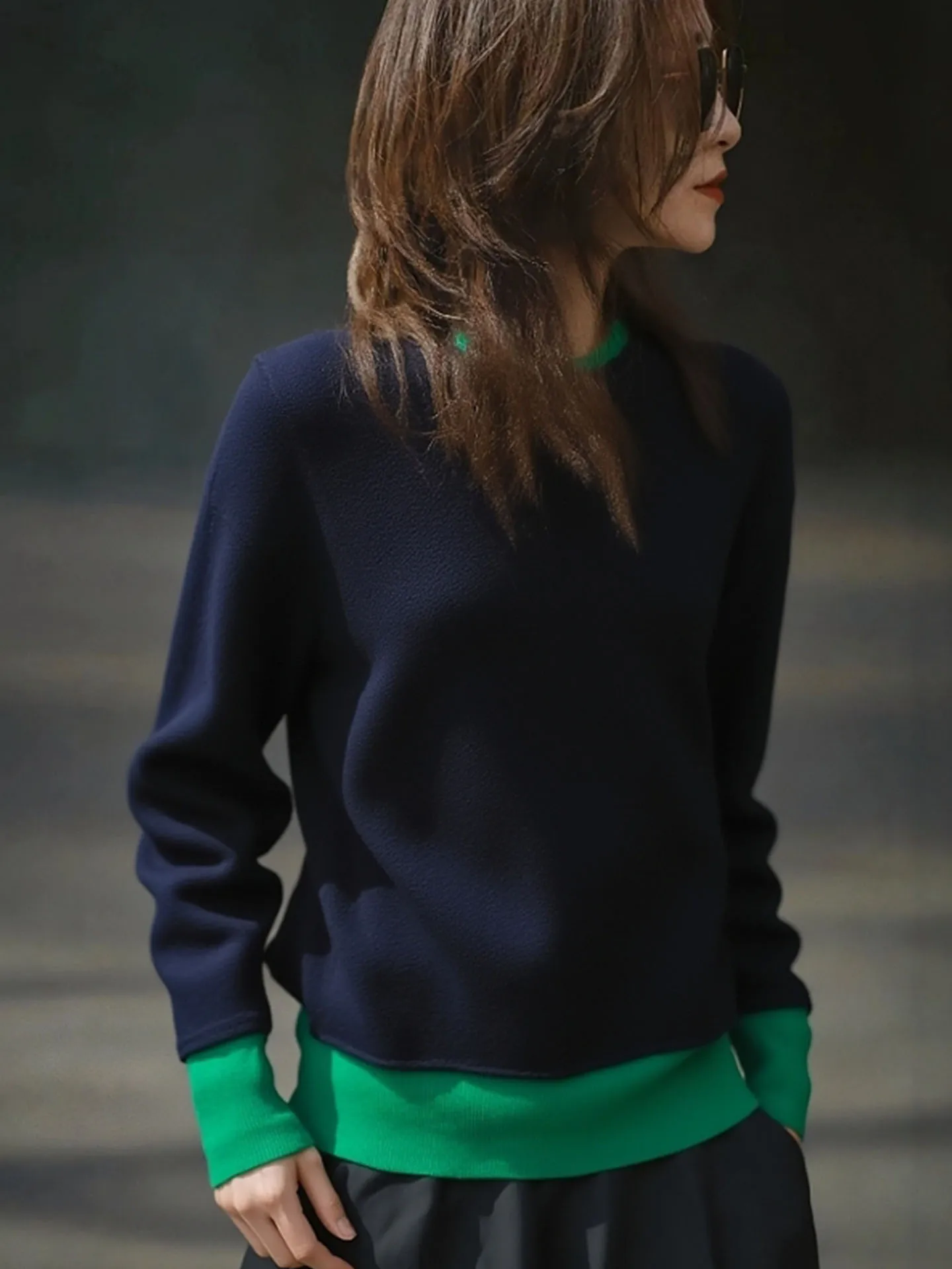 

Мягкий приятный для кожи трикотаж Camere Long Sve Color Blo Design, зимний модный топ, женский корейский свободный пуловер