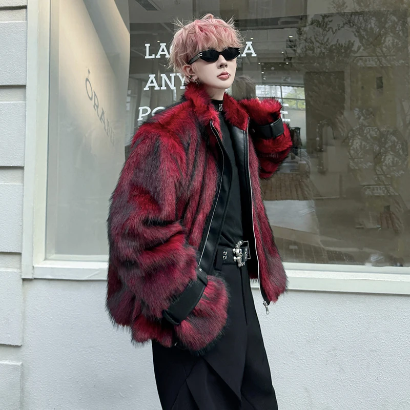 LUZHEN 2025 Winter New Original Handsome Imitation Mink Hair Parka Jacket Men's Fashion Elegant Temperament Faux Fur Coat JY5389