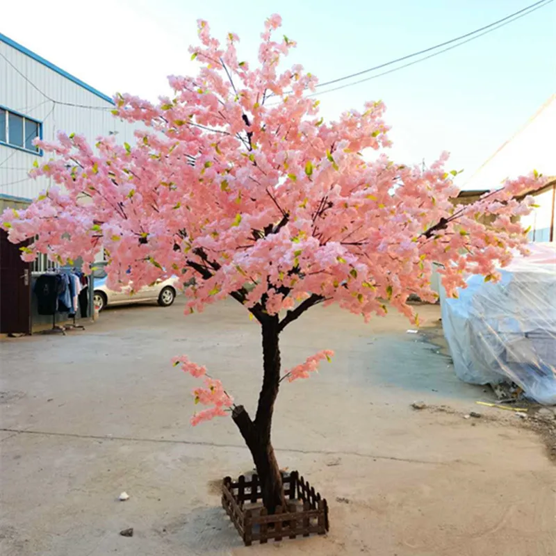 

Simulation cherry blossom peach tree wedding artificial flower shopping mall interior decoration window hotel wedding decoration