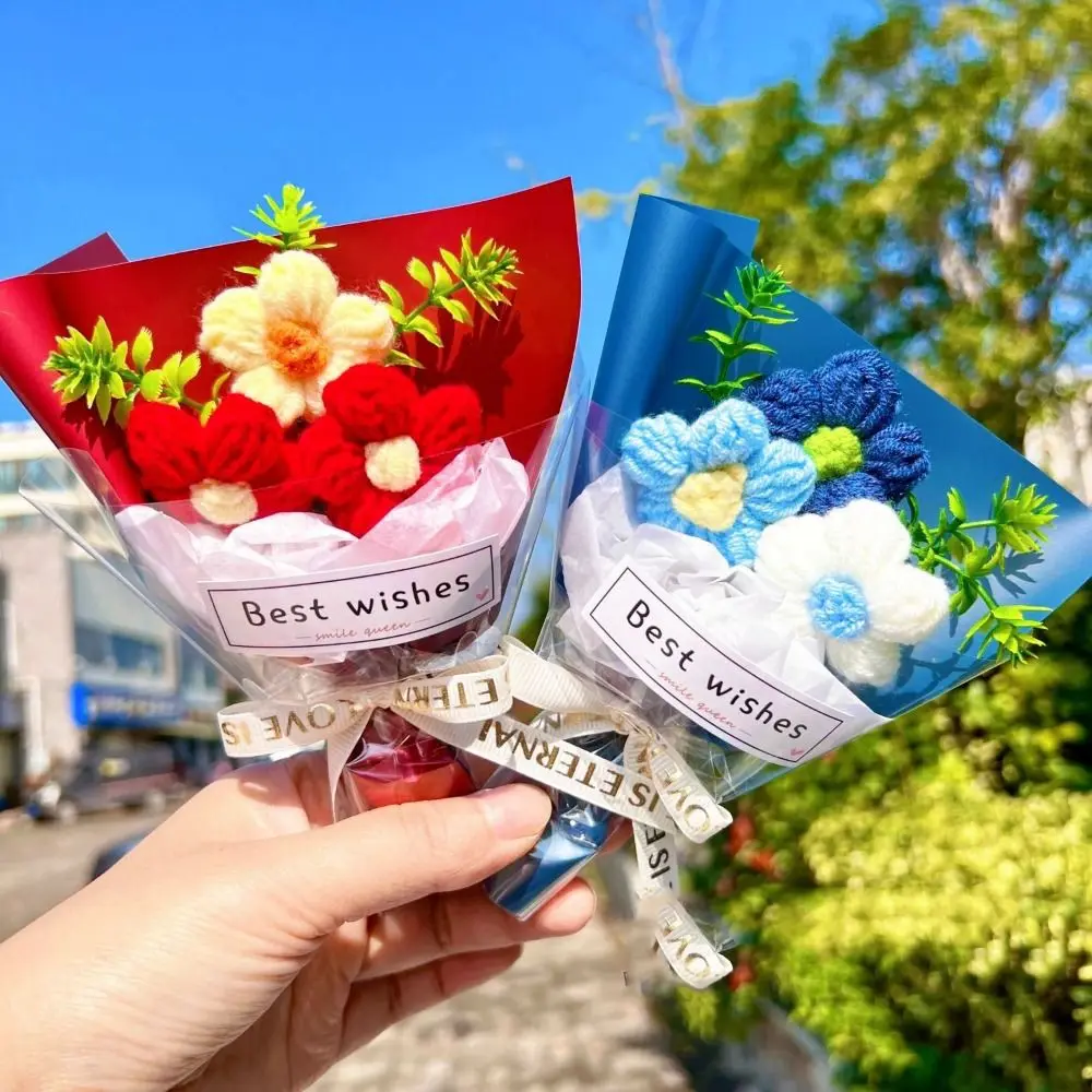 꽃다발 장식 꽃 DIY 꽃다발 만화 사랑스러운 꽃다발 니트 우아한 미니 꽃다발 생일 파티