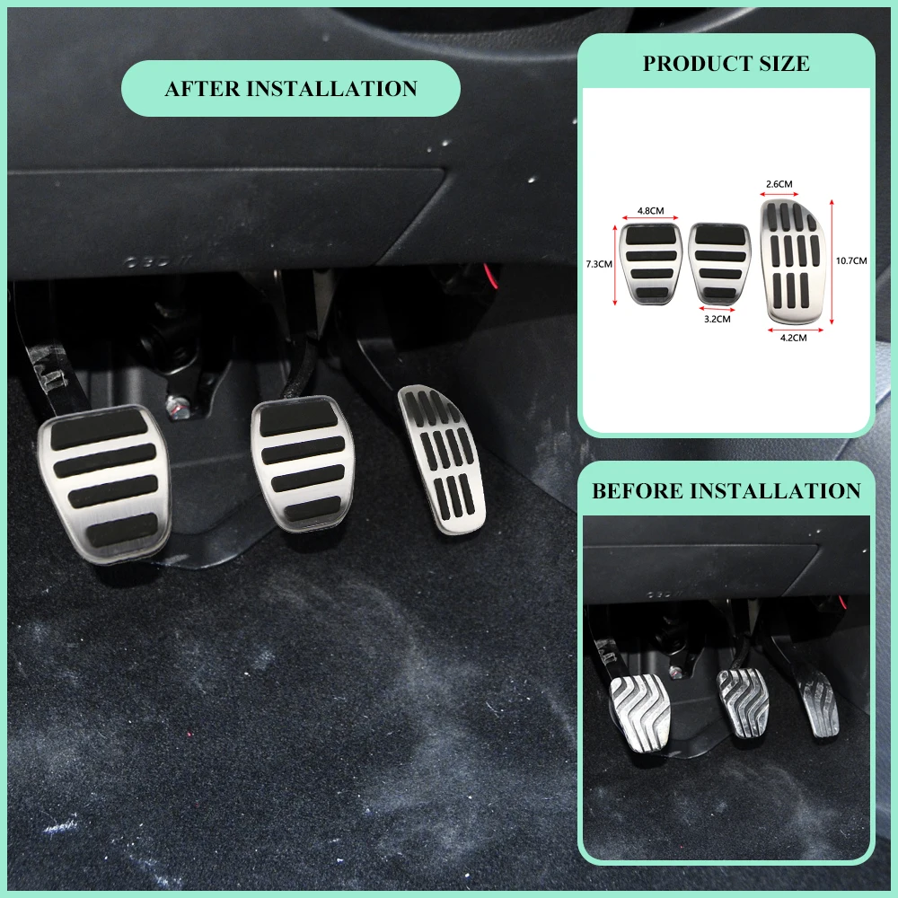 Gas-Kraftstoff-Bremspedal-Pads-Abdeckung AT MT für Nissan Qashqai J11 2014–2021 X-Trail Rogue T32 Sentra SR 2021 Kicks Altima 2019 Micra