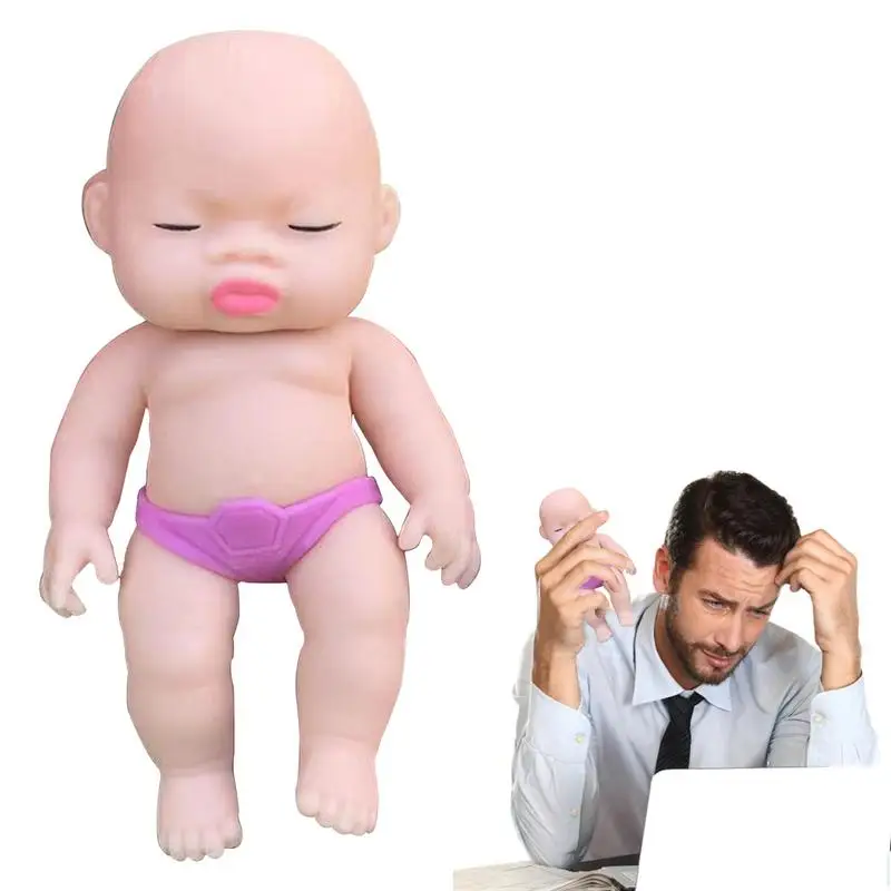 

Squeezing Fidget Dolls Soft Solid Silicone Bebe Reborn Doll Pinch Face Slow Rebound Toy TPR Trick Release Stress Relief Toys