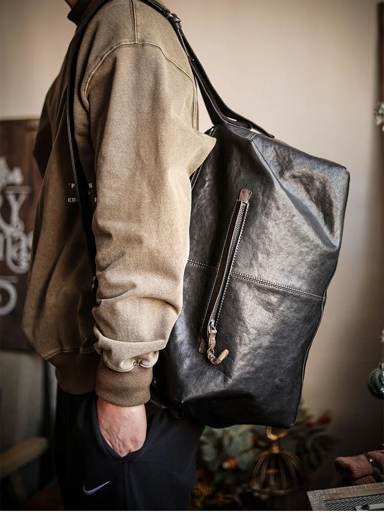 

PNDME casual outdoor travel genuine leather men's large-capacity crossbody bag fashion soft cow leather fitness shoulder bag