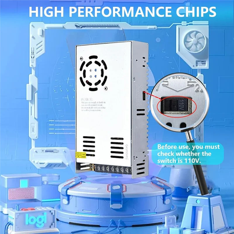 ABKO-AC To DC Regulated Universal Switching Power Supply 12V 50A 600W Transformer Adapter For LED Driver For LED Strip Light 110