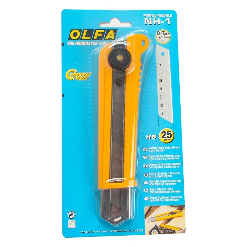 OLFA NH-1 25mm H-1 Acid and Anti-Slip Handle, Plaster Board Large Rubber Cutting Leather Multifunctional Cutting Knife