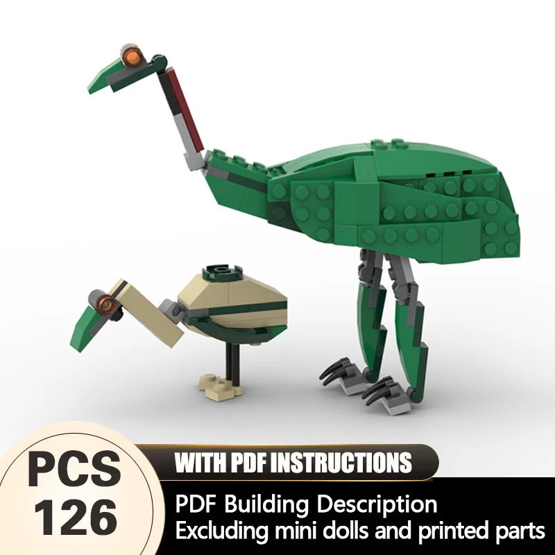 

Creators Animal Series Model MOC Building Bricks Ostrich Family Modular Technology Gifts Holiday Assemble Children Toys Suit