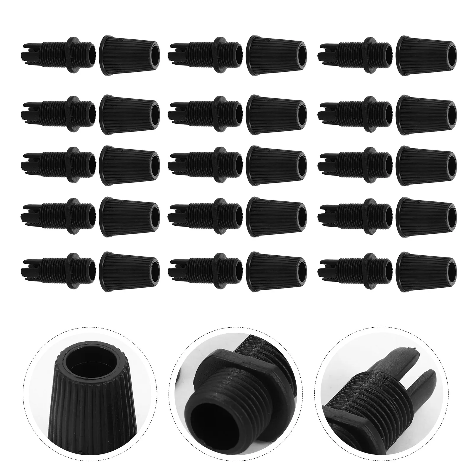 100 Stück Kabelverschraubungen, schwarz, thermoplastischer Gewindekabelhalter für DIY-Hängeleuchten, Kabelgriffe, Zugentlastungsverbinder für Zuhause