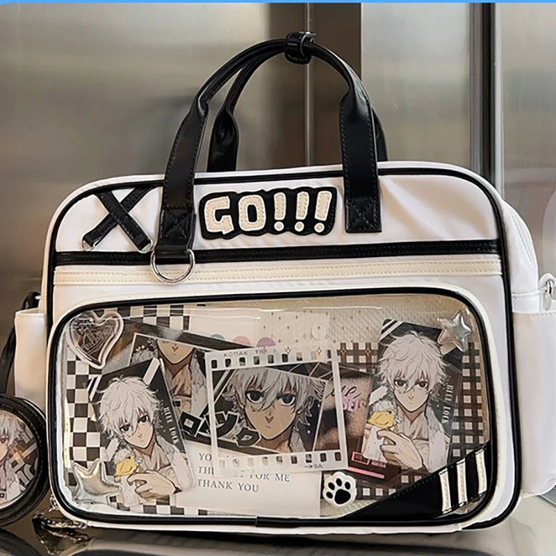 HAEX Anime Women Ita Bags Harajuku JK Uniform Football Style Crossbody Shoulder Bags Large Capacity Commute Tote Bolso Mujer