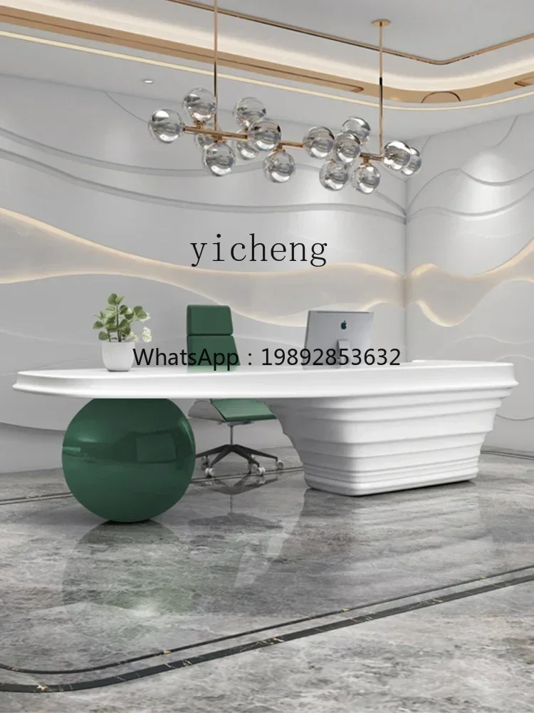 Paint Reception Desk Special-Shaped Large Creative Barber Shop Milk Tea Shop Cashier