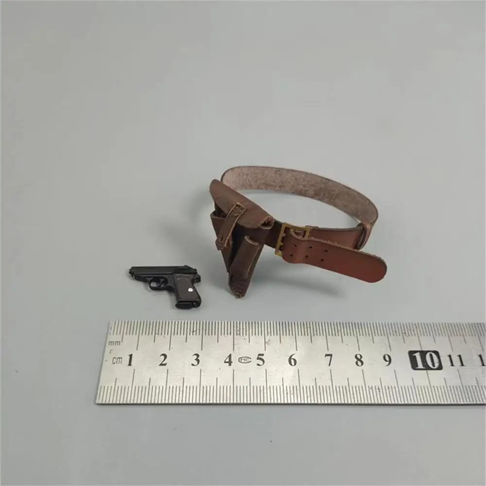 1/6 DID D80123 Mini Toys Model Leather Waist Belt PPK Secondary Weapon Holster Model Fit 12