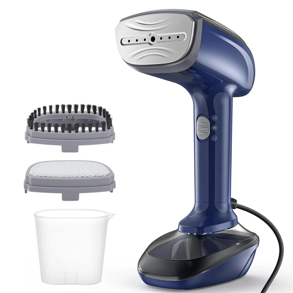 A07G-puissant cuiseur vapeur portatif pour tissu-1000 W avec plaque chauffante rapide en céramique, repassage et dissolvant de rides 2 en 1, prise américaine bleu