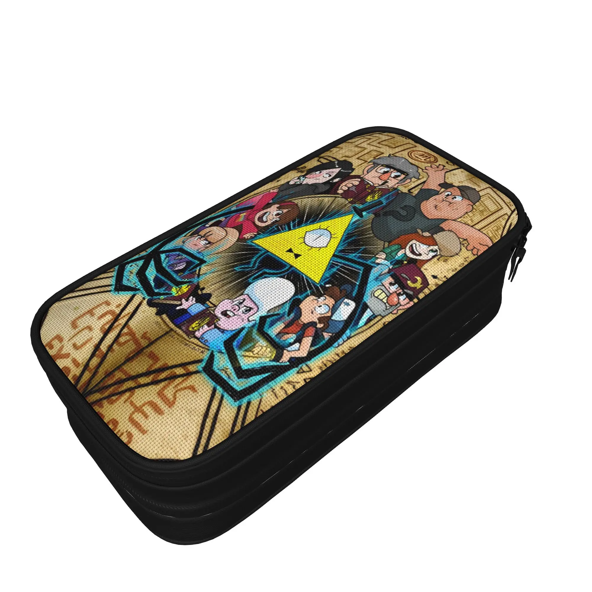 G-Gravity Falls Pencil Case Bill Cipher  Girls Boys Cool Pen Box Custom DIY School Pencil Cases Supplies Gift