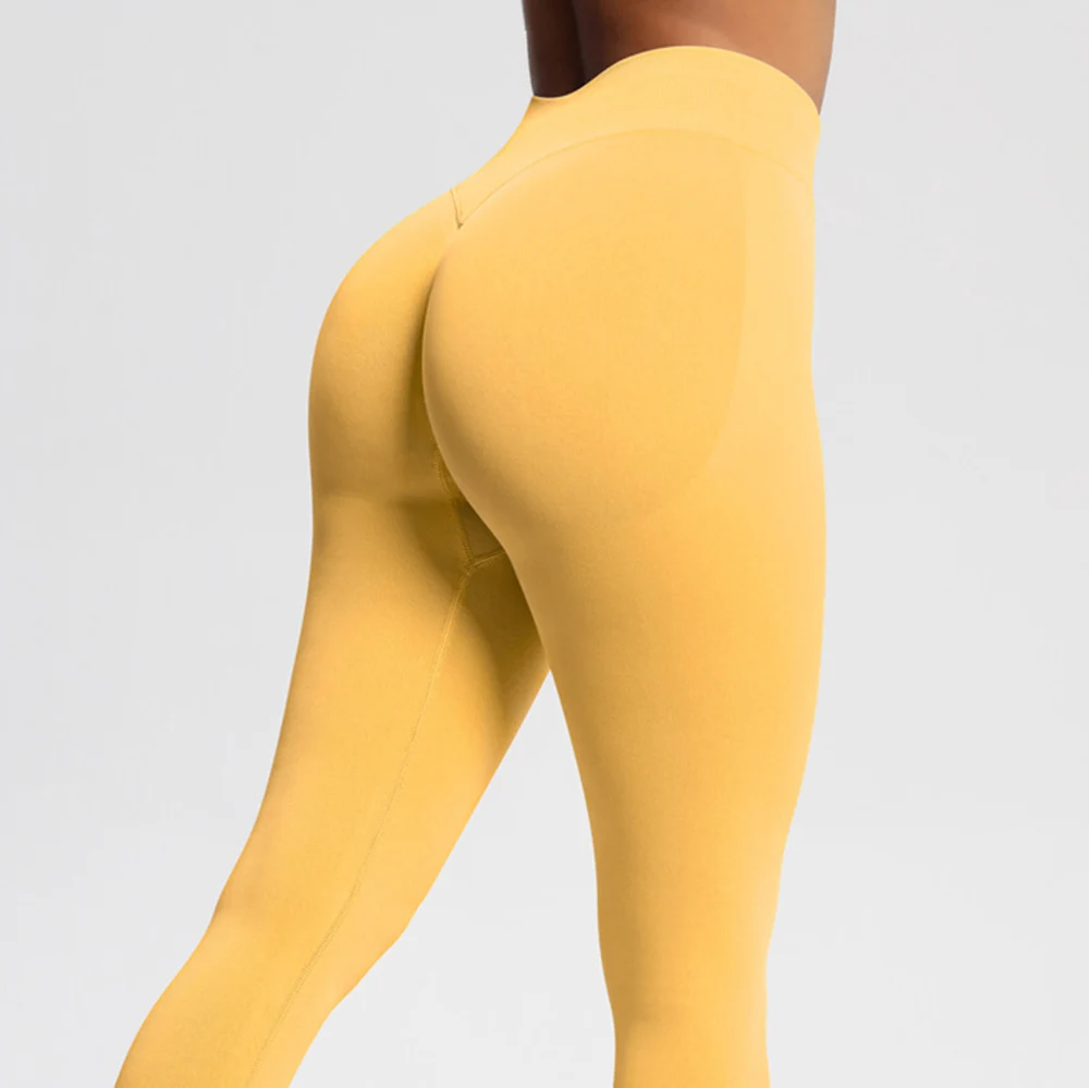 28 لون حجم كبير سلس Scrunch يغطي الرجل النساء محاذاة عالية الخصر رياضة اليوغا بانت مضلع بعقب رفع يغطي الرجل تيليو تجريب ضيق #4