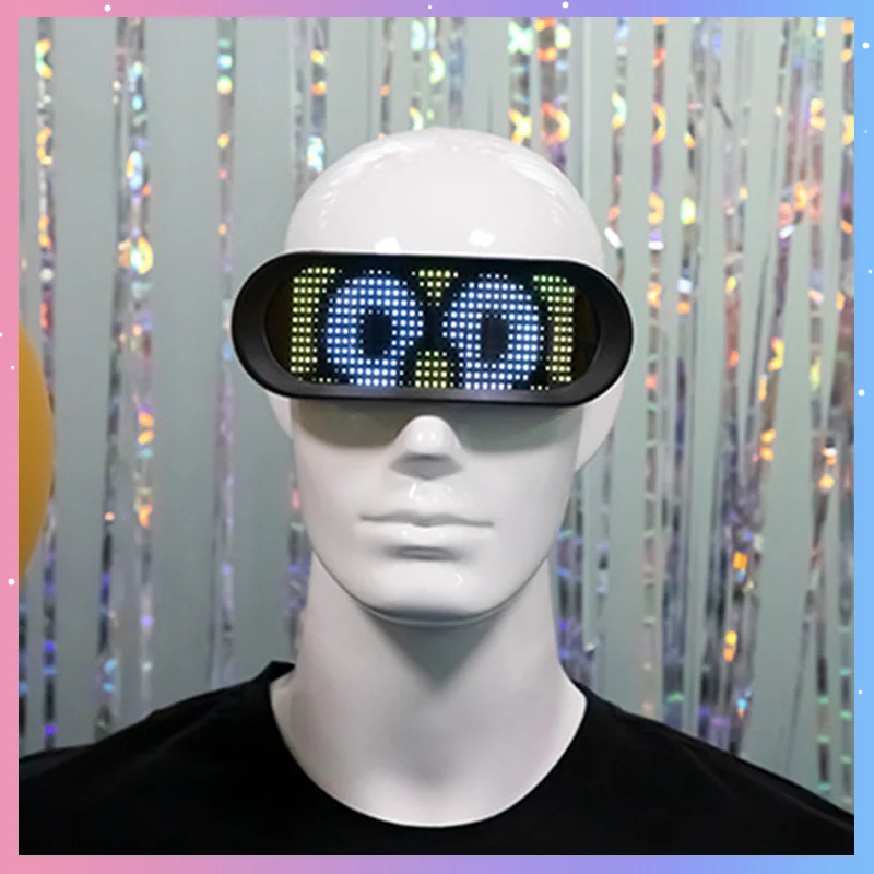 Cyber Punk Glasses Cosplay Full-Color LED Glasses Support App Control Programmable Dynamic Light Up For Festival Party Bar Props