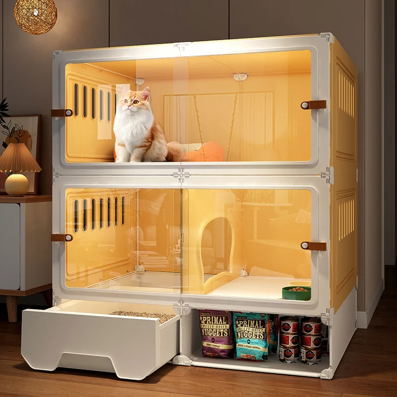 

Cat villa with toilet integrated household indoor space small house