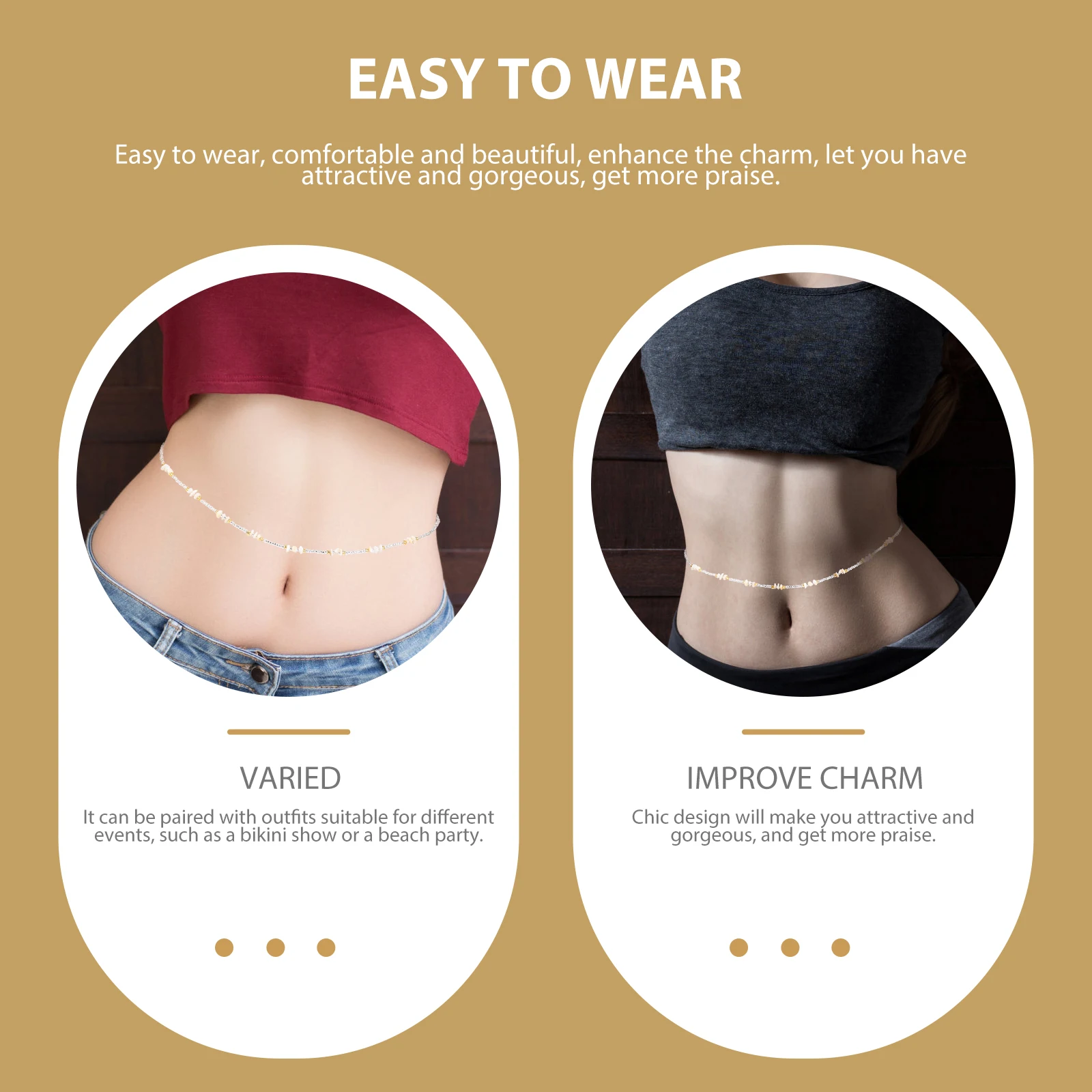 

Colored Stone Body Chain Waist Bikini Belly Women Jewelry Gift Lightweight Portable Glass Beads Wrist ChainSexy Body Vest Line