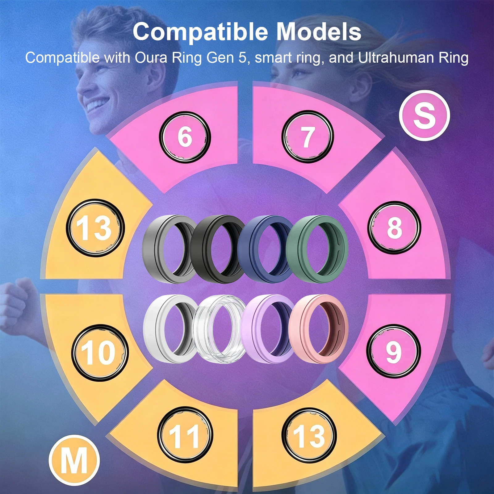 Silicone Ring Protector Fit for Oura Ring 5 Smart Ring Sleeve Lightweight Comfortable Ring Guards for Men Women Working Out Gym