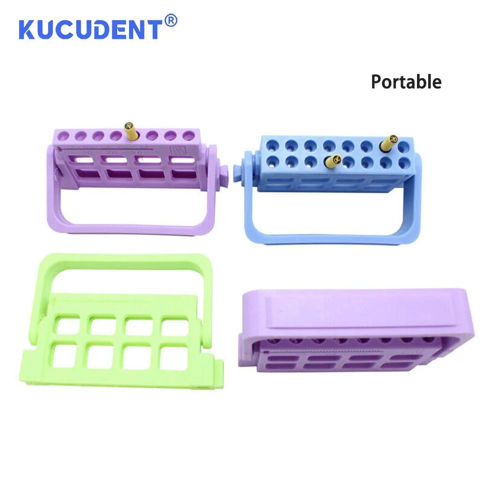 KUCUDENT 8/16 Holes Dental Endo Files Holder Endodontic Drill Stand Root Canal File Organizer Case Sterilization Disinfection