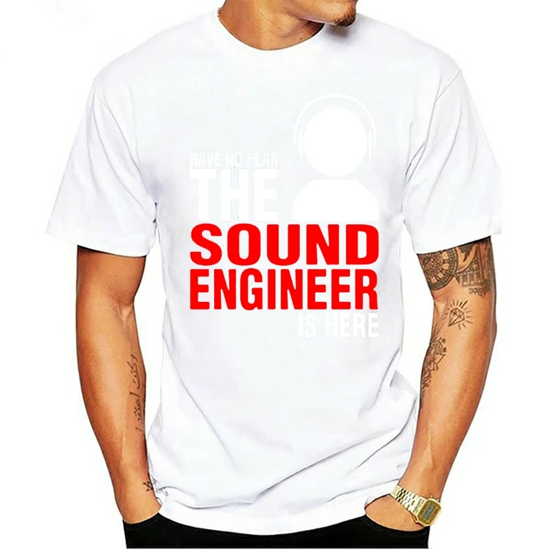 Мужские футболки с круглым вырезом, с принтом звуковых инженеров