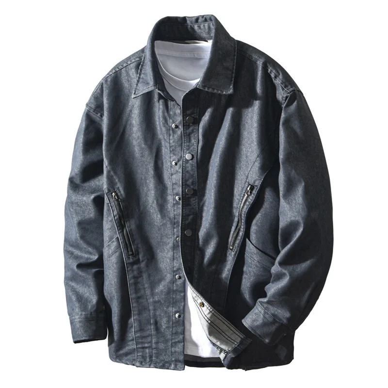 

Мужская куртка-рубашка Techwear Utility — тяжелая потертая рубашка в американском винтажном стиле с несколькими карманами 4XL