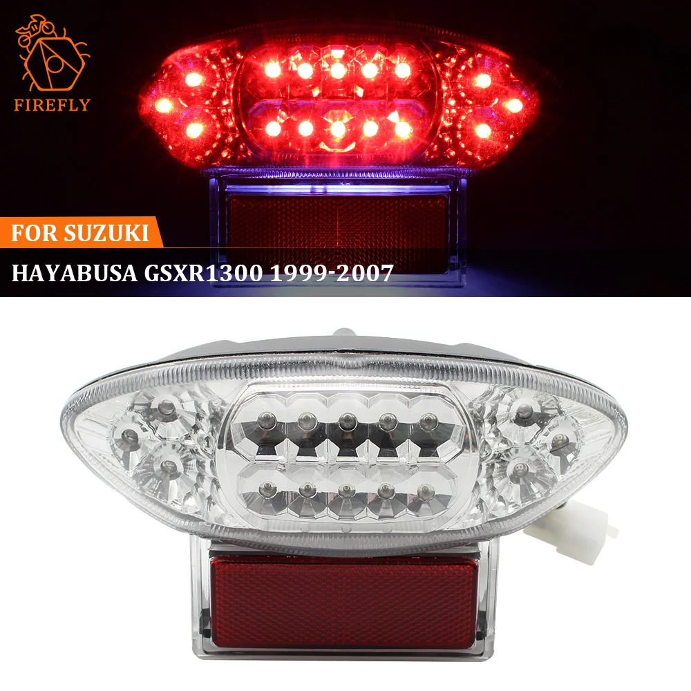 For Suzuki Hayabusa GSXR1300 1999 2000 2001 2002 2003 2004-2007 Motorcycle LED Rear Tail Light Brake Turn Signals Integrated