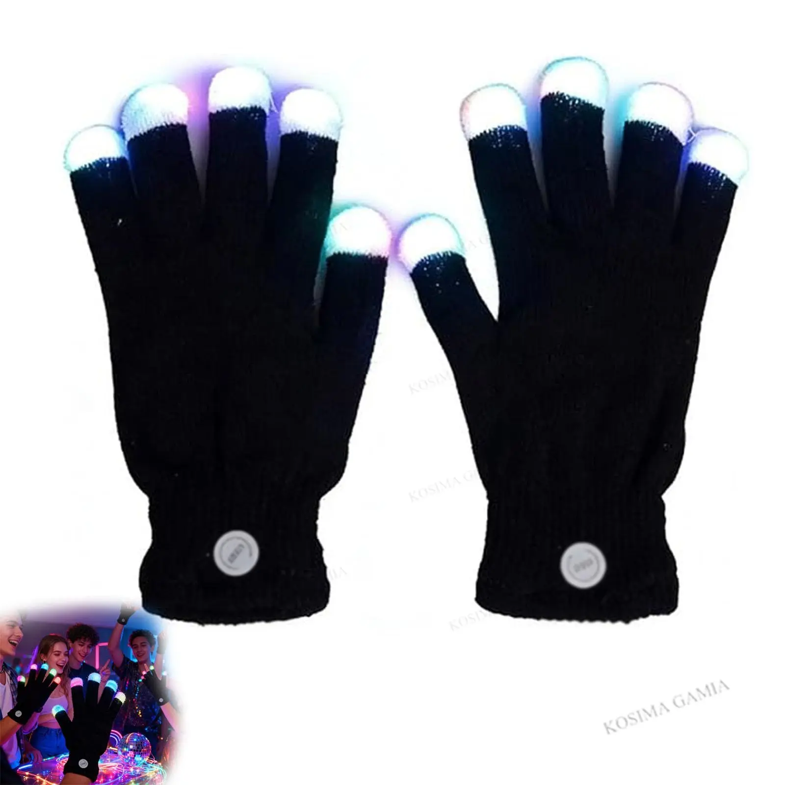 1 Pair Finger Gloving Light Gloves, 2026 New 7 Colors LED Finger Flashing Gloves with Lights, Cool Gifts for Party Light Show