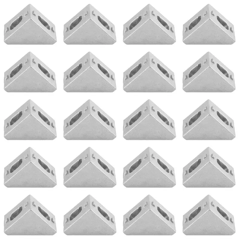 B50C 20Pcs 2020 Corner Fitting Angle Aluminum 20 X 20 L Connector Bracket Fastener Match Use 2020 Industrial Aluminum Profile