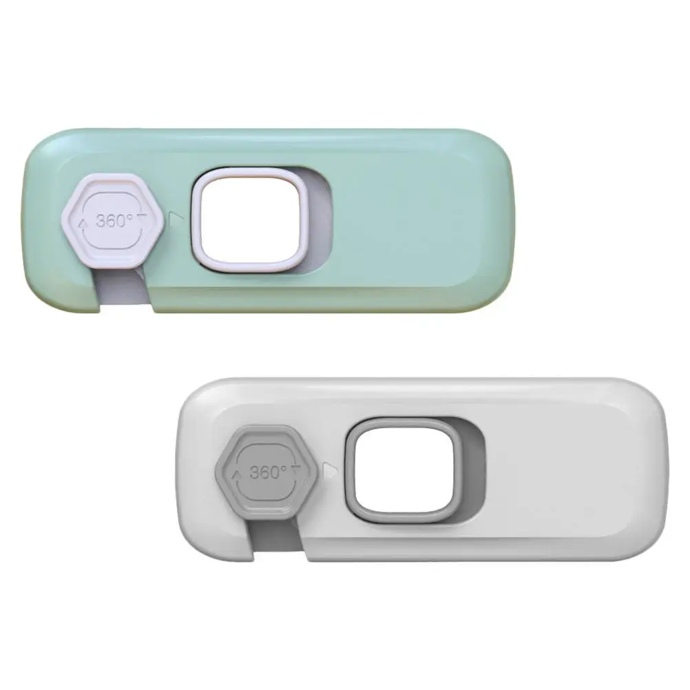 

2pcs Safety Cabinet Locks Adhesive Door Fridge Baby Proof Childproof Anti Pinch Hand Protect Shallow Gray Green