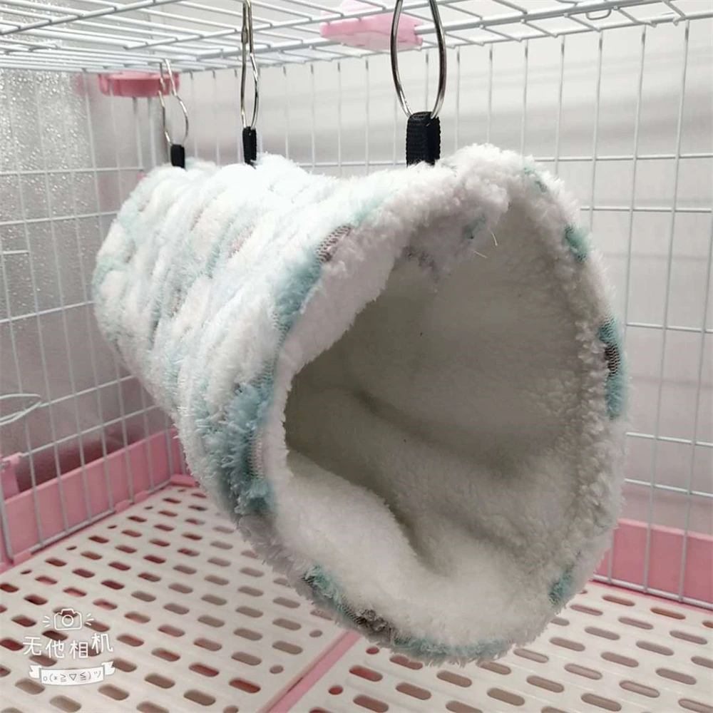 Herz Solf Baumwolle Plüsch Hamster Spielen Tunnel Winter Warme Nest für Frettchen Meerschweinchen Eichhörnchen Kleine Haustier Spielzeug Zubehör – Detail 4