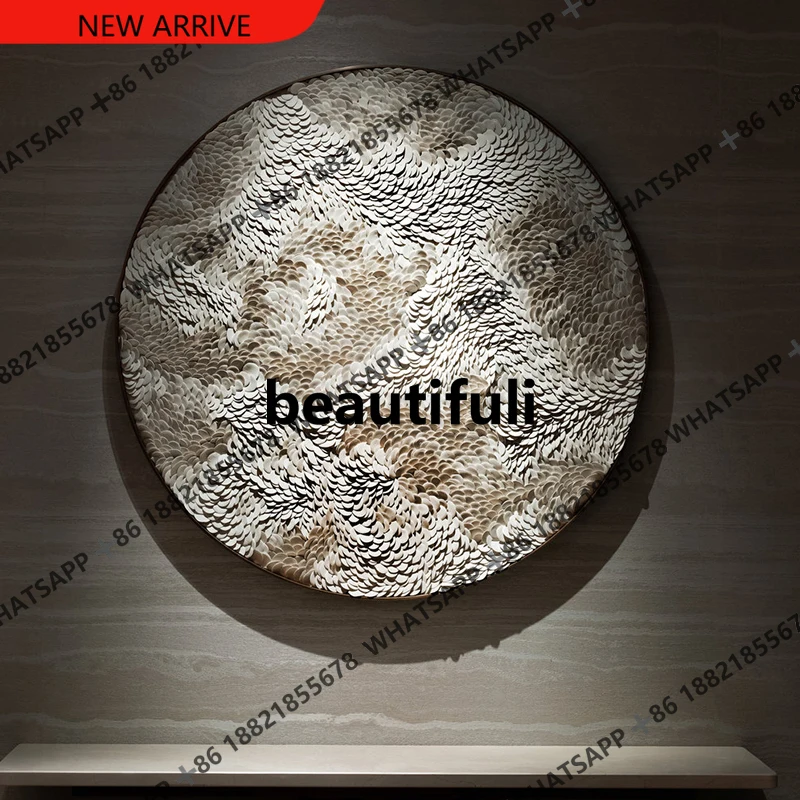 D178 Modern entrance 3d three-dimensional leather carving mural light luxury physical painting living room decorative painting