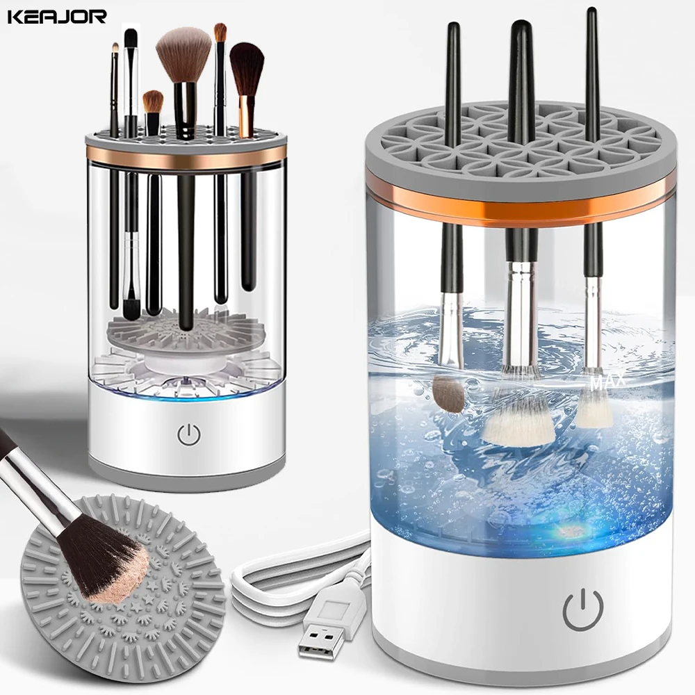 Electric Makeup Brush Cleaner Rechargeable Cosmetic Brush Dryer Cleaning Tools Automatic Make up Brushes Washing Holder Device