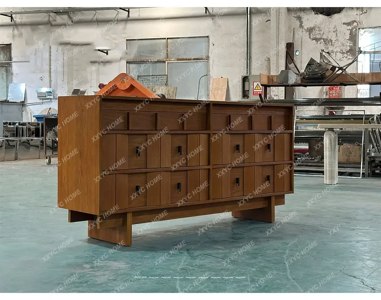

L Medieval style dining side cabinet living room retro chest of drawers solid wood storage locker end of bed