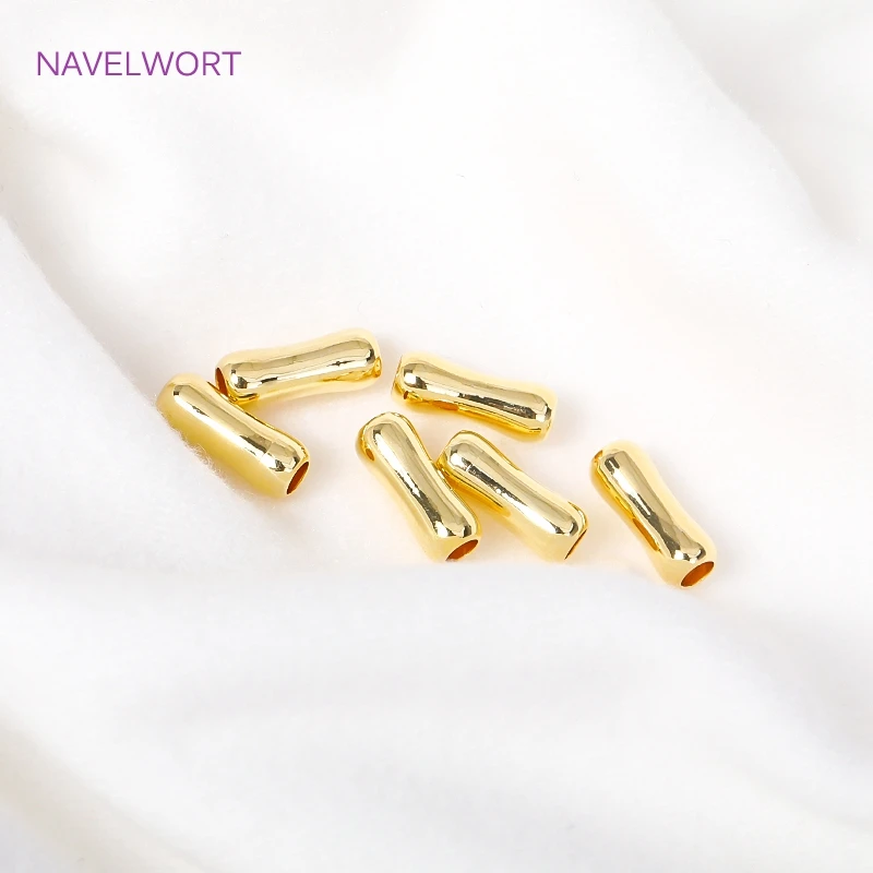 Abstands perlen aus 18 Karat vergoldetem/versilbertem Messing mit langen 9mm Rohr perlen in Knochen form für die Schmuck herstellung liefert DIY-Armband zubehör – Detail 20