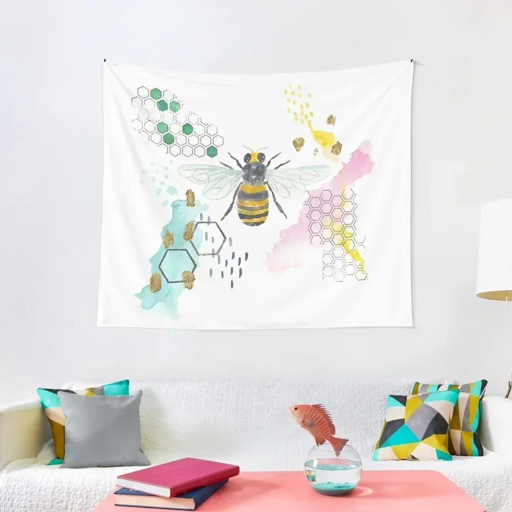

Honey Bee Abstract Tapestry Decoration Pictures Room Wall Room Decorating Aesthetic Tapestry