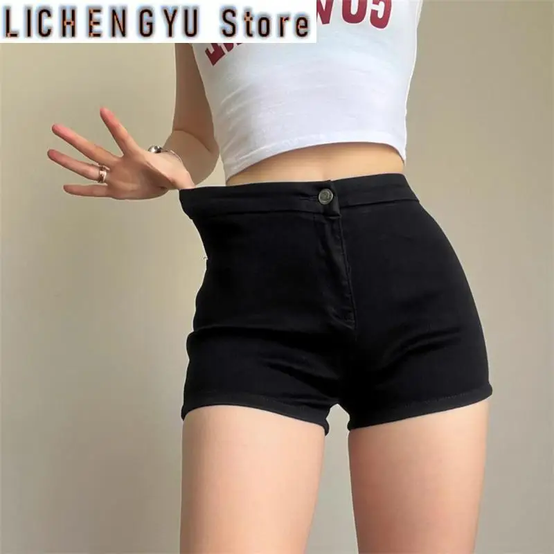 Women's Black Elasticity A-line Ultra Short Hot Pants Summer Cool Girl Skinny Briefs Fashion Casual Female Sexy Slim Thin Shorts