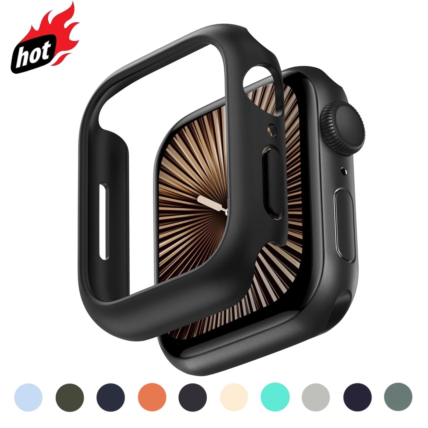Abdeckung für Apple Watch Gehäuse 45 mm 41 mm 46 mm 42 mm 44 mm 40 mm 49 mm Zubehör PC-Schutz Stoßstange iWatch Serie 10/9/8/7/6/5/4 SE