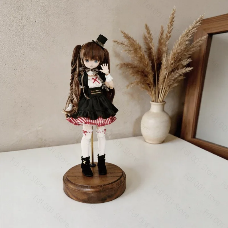 Black Walnut Base - Adjustable BJD Doll Stand