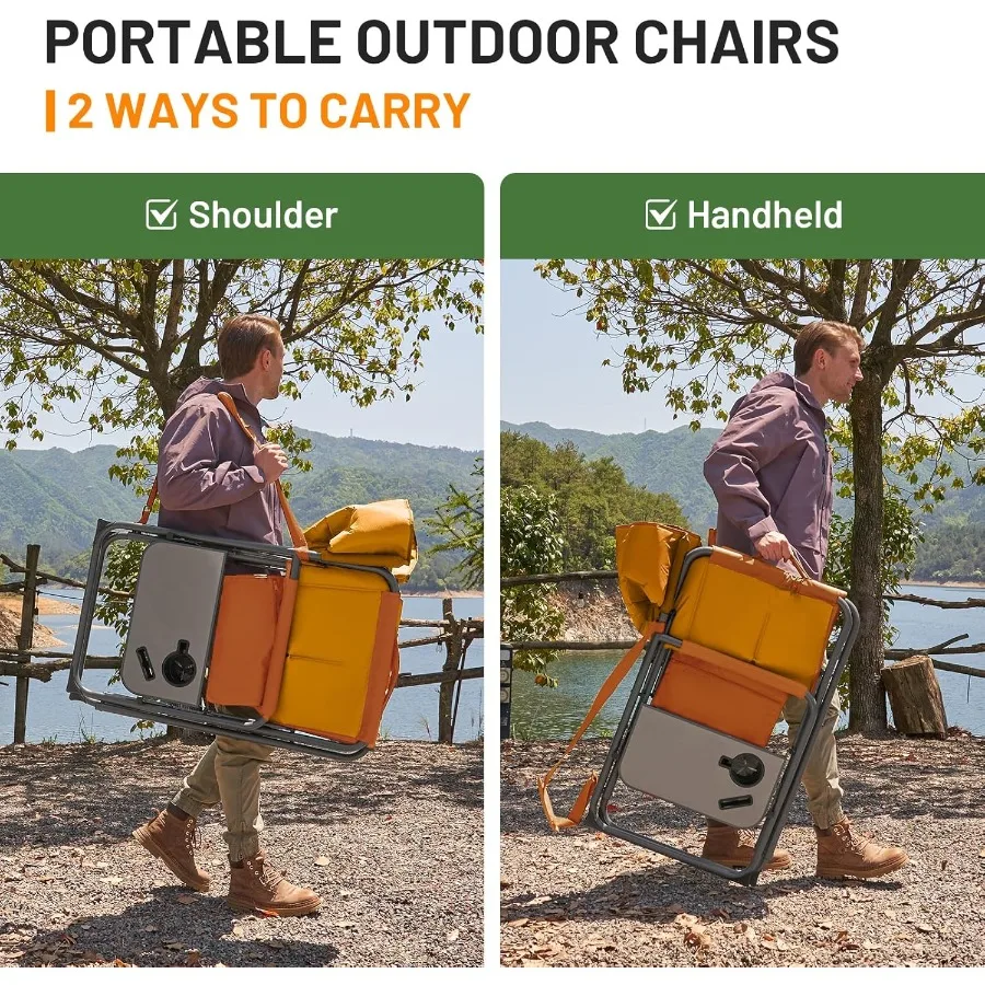 Silla de director XXL con mesa auxiliar Silla plegable resistente con capacidad de 500 lb Asiento acolchado extra ancho para una comodidad mejorada