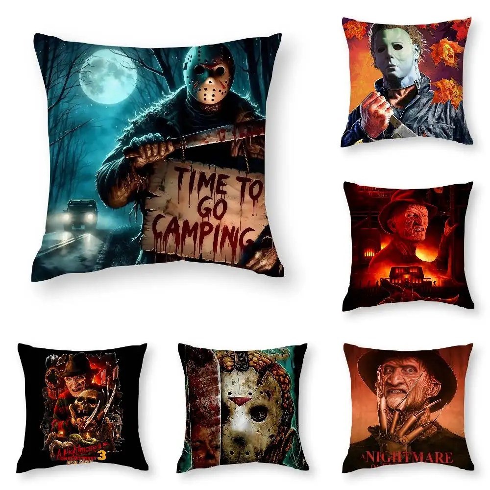 

Halloween horror killer Pillow Case 3D Print Polyester Fiber 40*40cm Home Sofa Throw Decoration Festival Gift
