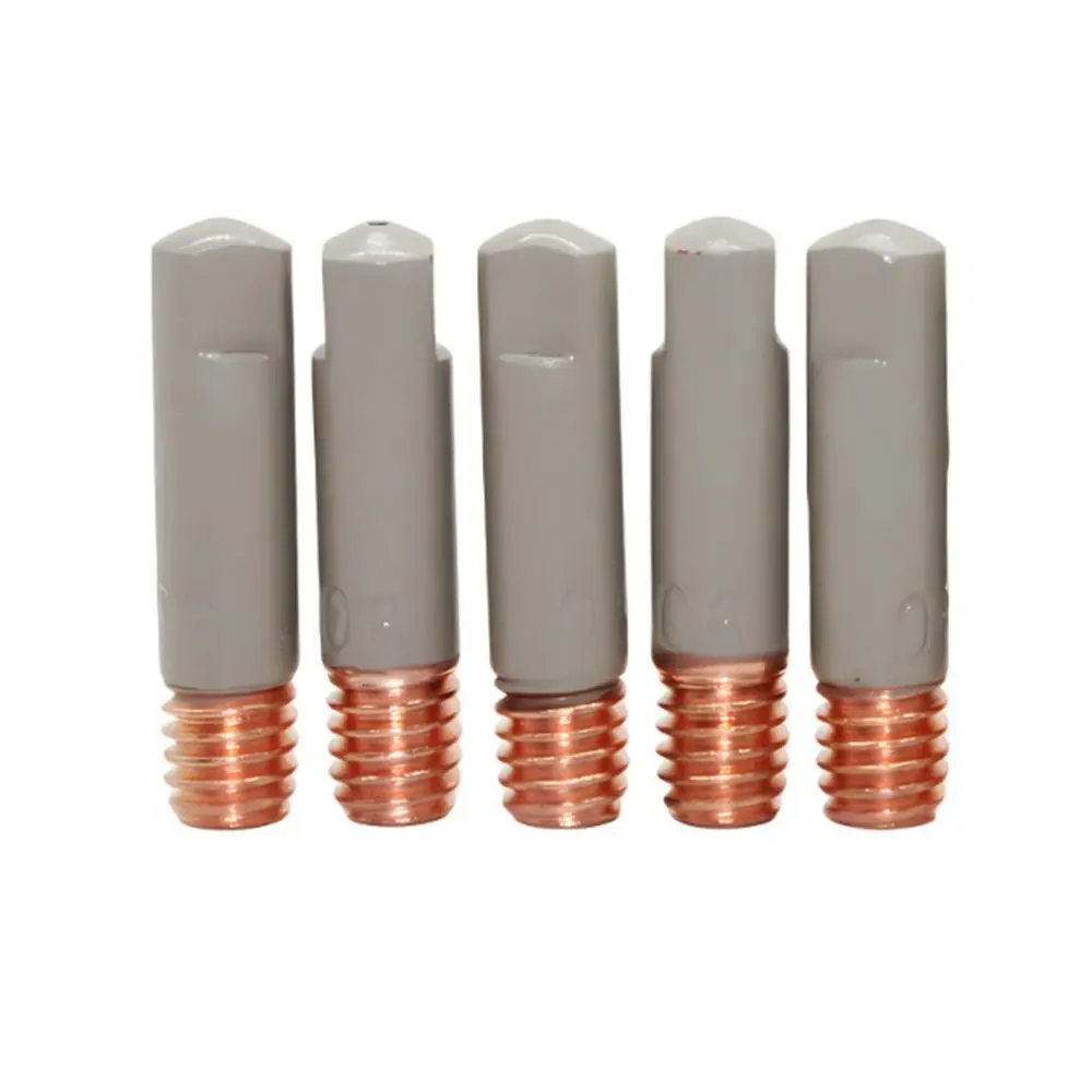 

5Pcs Coating Protect Welding Contact Tips 25mm M6 0.8/1.0/1.2mm MIG Nozzle Tip Copper Conductive Welding Tool Parts