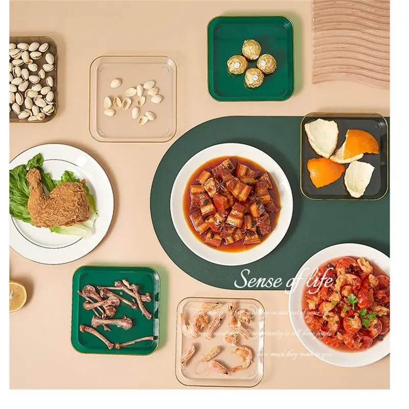 ABMS-New 8PCS Set Spit Bone Dish Spit Bone Dish With Storage For Home Microwave Safe Dinner Plate Dishes