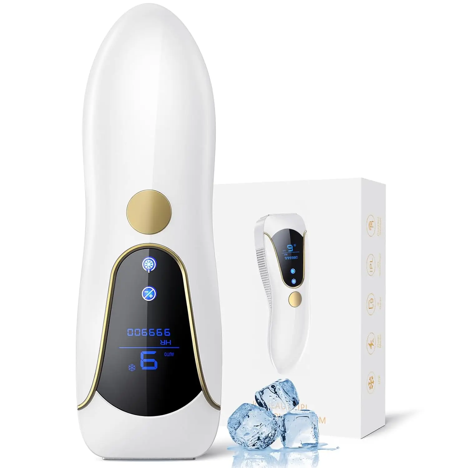 

Ice-Cooling IPL Hair Removal Device for Women and Men, Painless Home Use with Fast Full Body Treatment