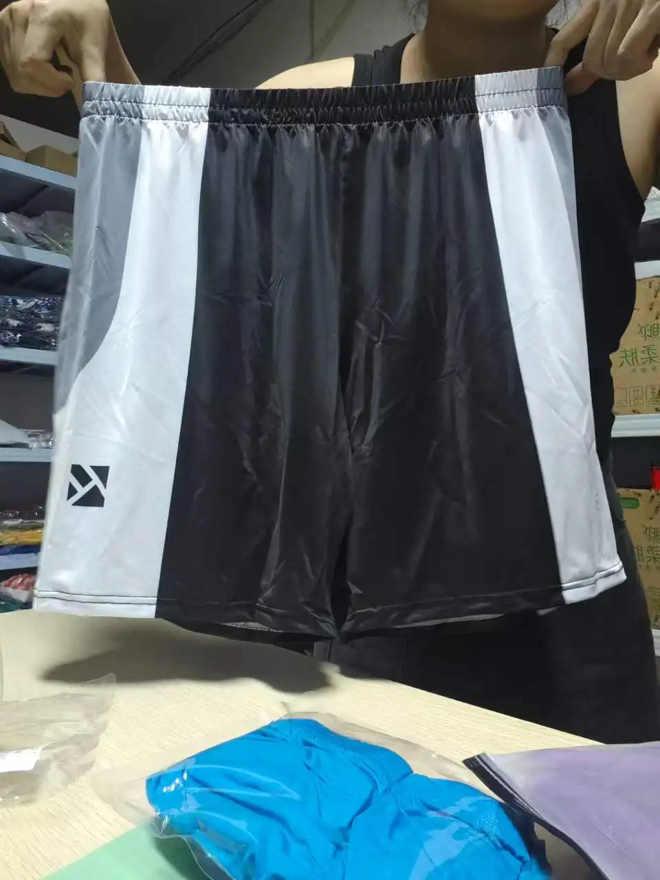 Sports pants color matching casual fashion trend three-point pants breathable beach pants basketball boxer shorts F3701