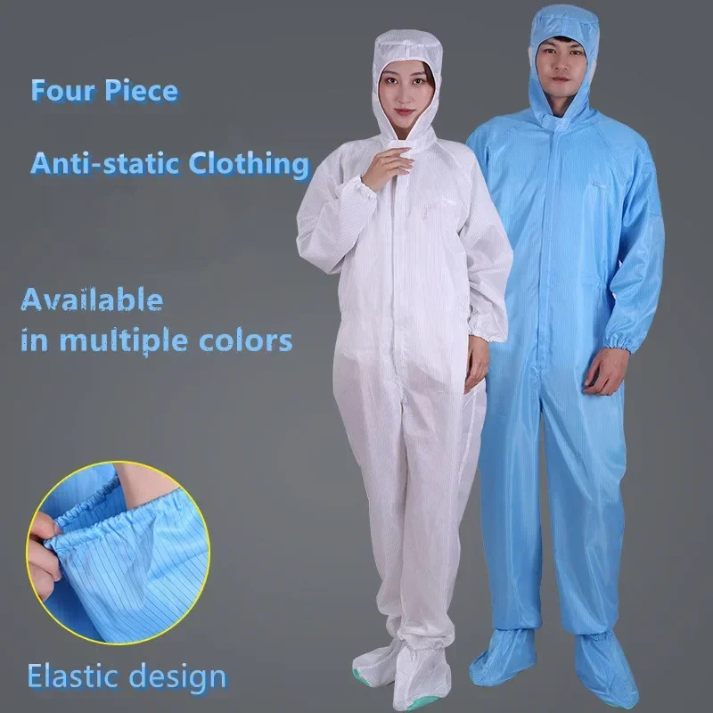 DurableAnti Static Four Piece Work Clothes Dust-free Factory Workshop Dustproof Clothes Spray Paint Clothes